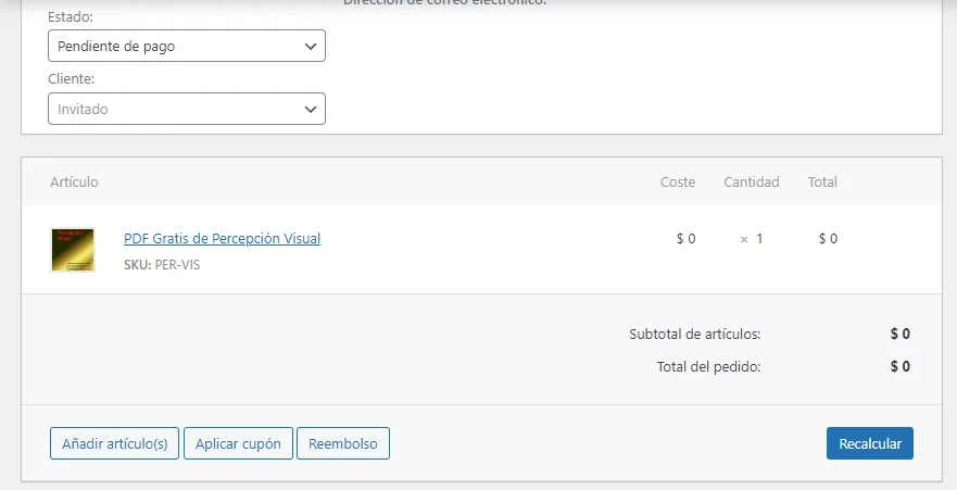 como actualizar un pedido ya realizado y pagado en woocommerce add item 2022 10 11 170038