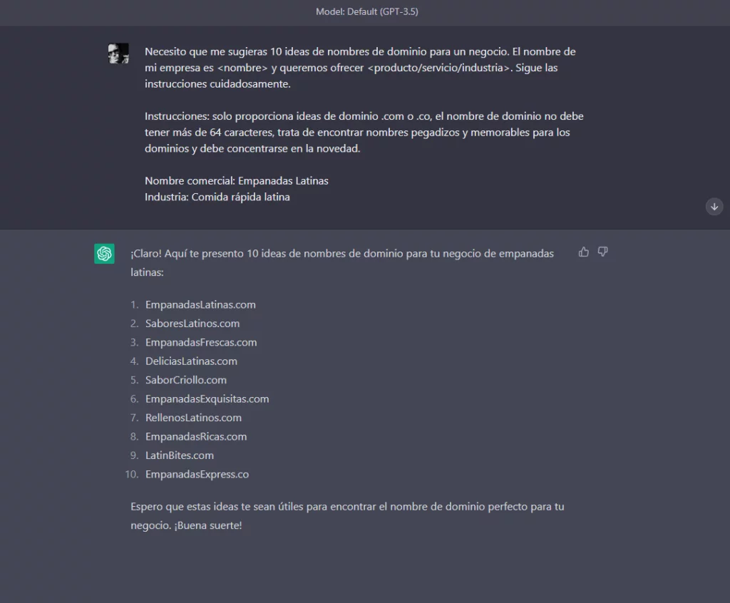 como encontrar un dominio usando inteligencia artificial chat.openai.com chat 3