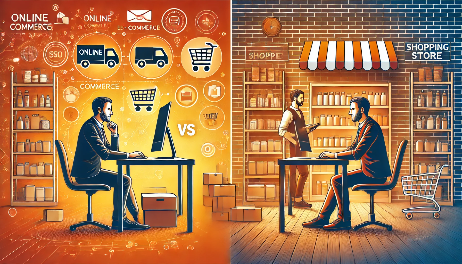 Como empresario, ¿es mejor una tienda online o una tienda física? 1 comparativa de tiendas online vs tiendas fisicas the online businessman is in a mode