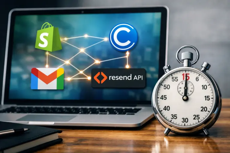 Guía técnica: Uniendo Shopify, Calendly, Gmail y Resend API en 15 minutos desde tu PC